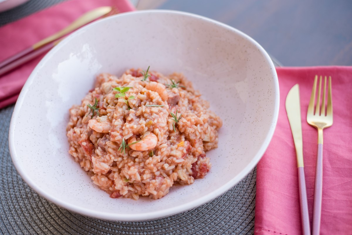 Texto: Risoto de camarão com arroz arbóreo: uma receita prática e muito saborosa! Foto: Karla Rudnick.