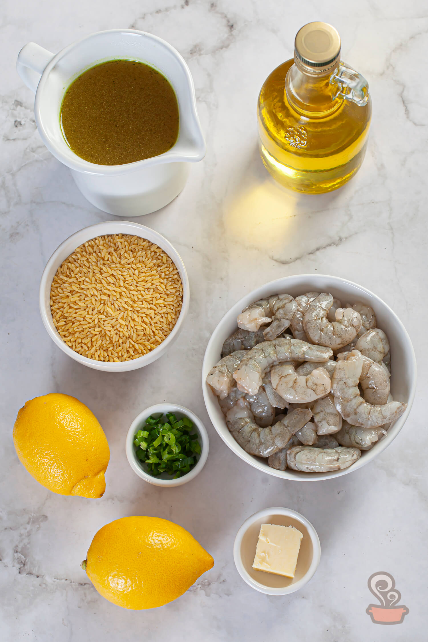 Ingredientes Risoni com camarão e limão siciliano